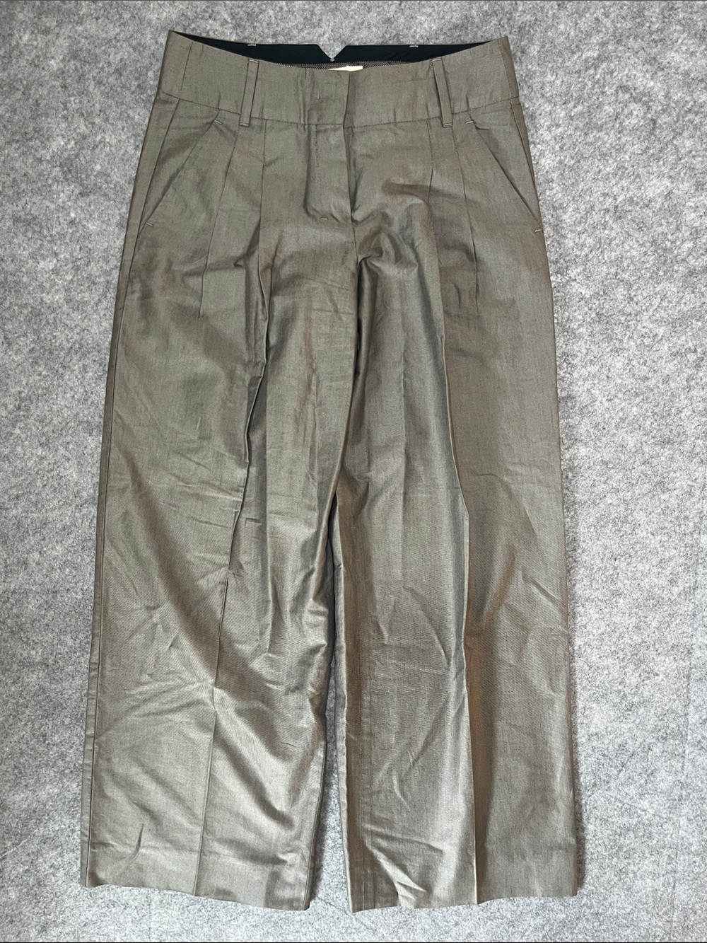 MaxMara Pleated Dress Pants Taupe Grey